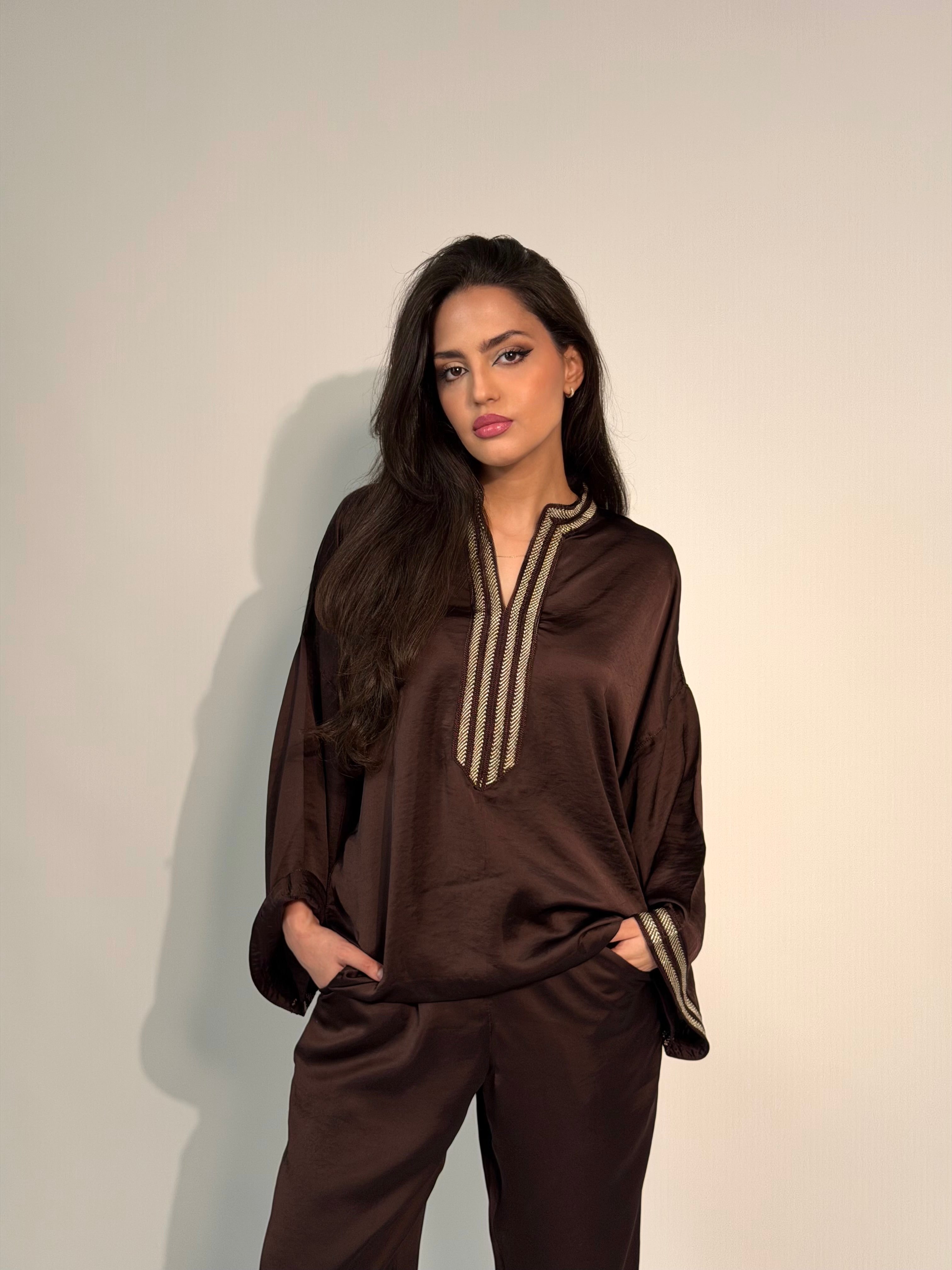 Brown Satin Set