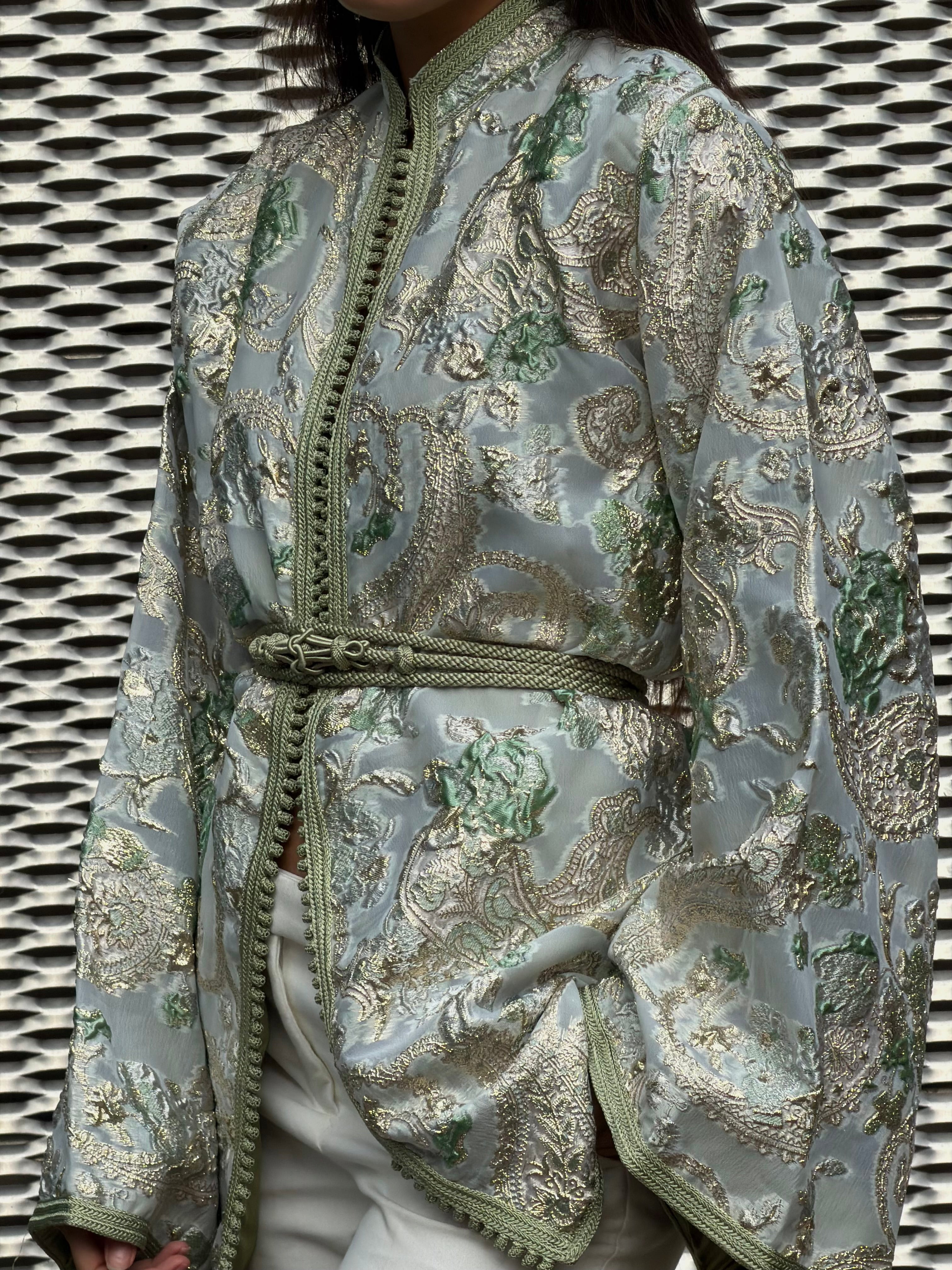 Olive Green Beldi Short Kimono