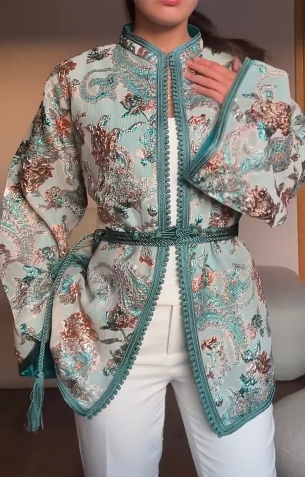 Acqua Green Beldi Short Kimono
