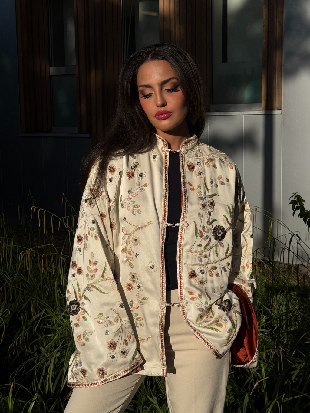 Cream Mandarin Jacket