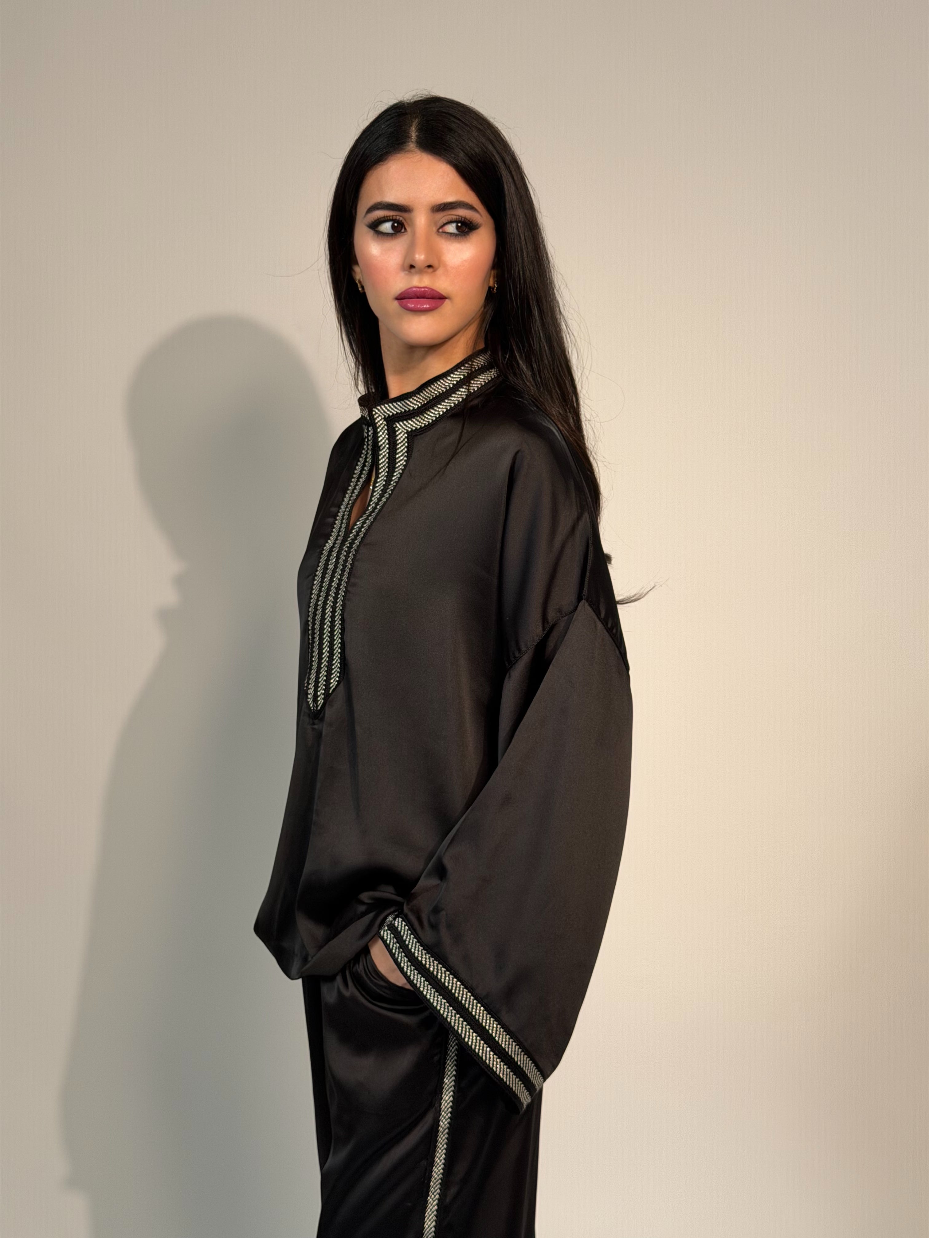 Black Satin Set
