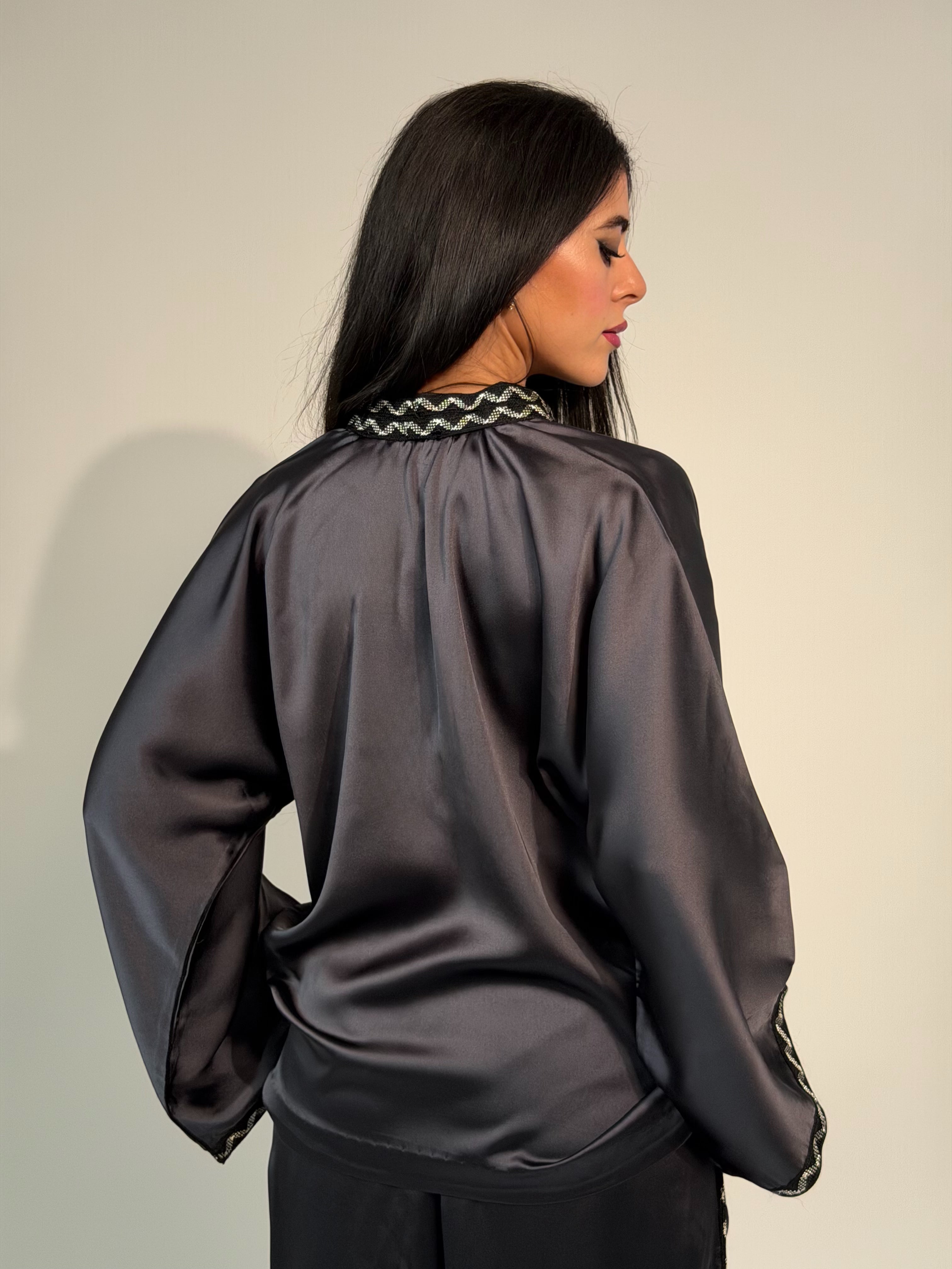 Dark Grey Satin Set